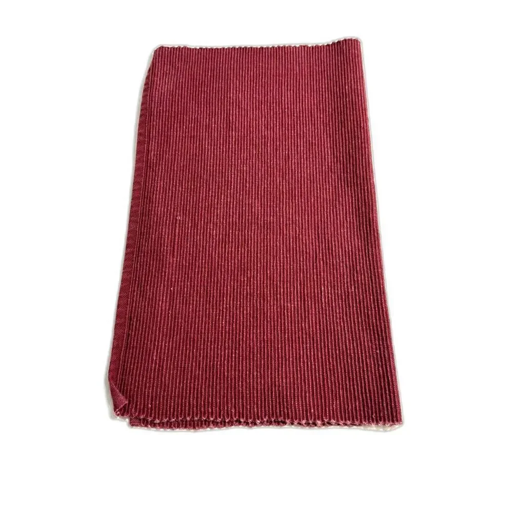 Placemats Kitchen Linens Set of 7 Red Ribbed Rectangular Holiday Place Setting